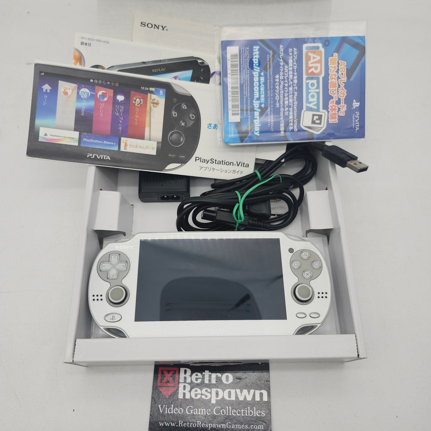 Ice Silver PsVita 1000 PSO2 Bundle - JP Playstation Vita (Complete/No Game)