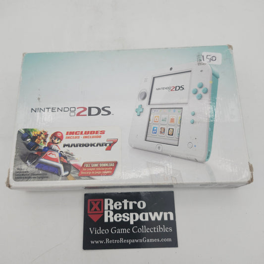 Nintendo 2DS White and Turquoise  [Included Mario Kart 7] - Nintendo DS (Complete)