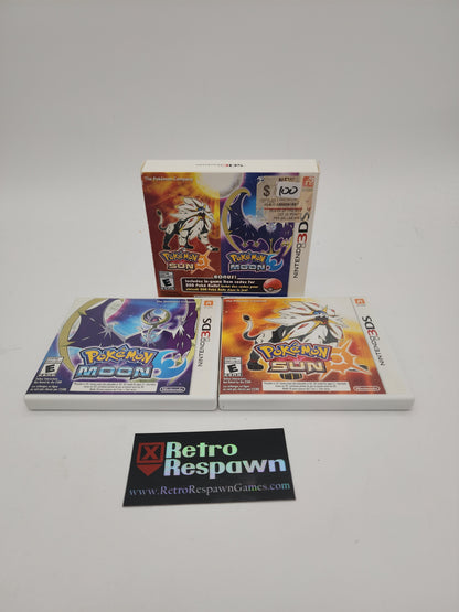 Pokemon Sun & Pokemon Moon Dual Pack - Nintendo 3DS (Complete)