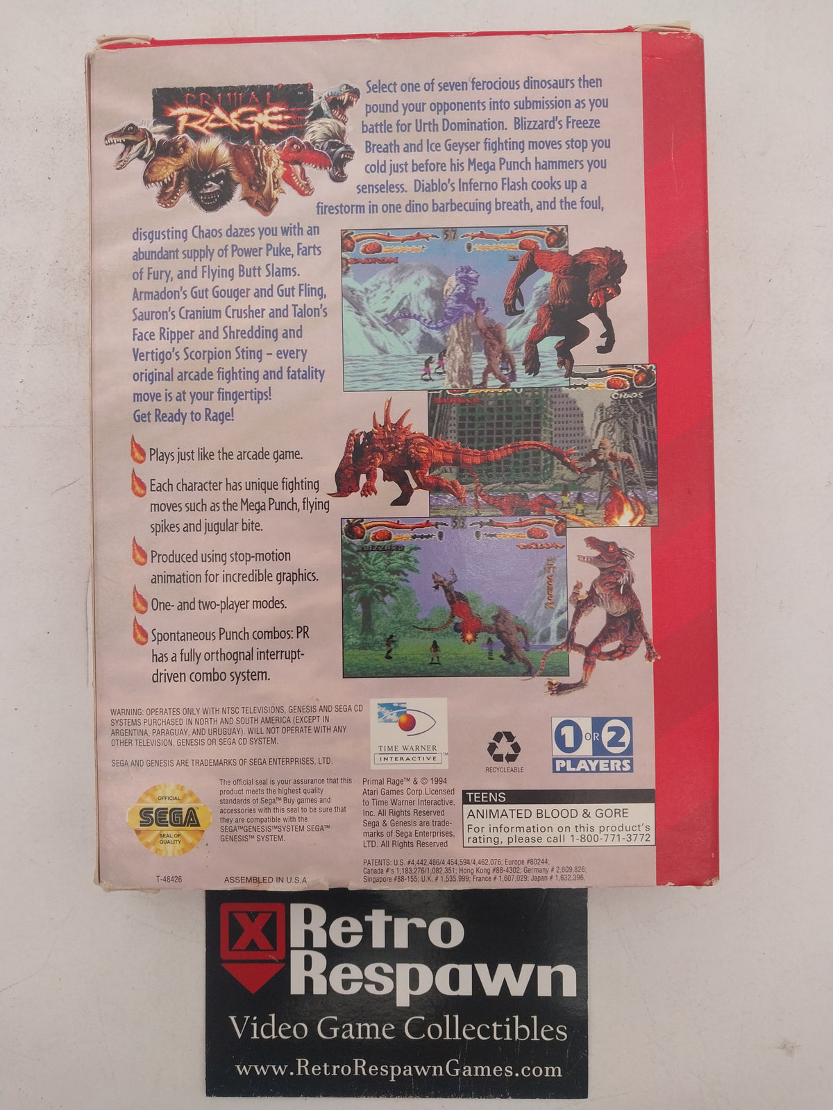 Primal Rage - Sega Genesis (Missing Manual)