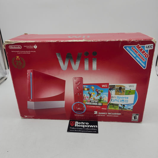Red Nintendo Wii System - Wii (Complete)