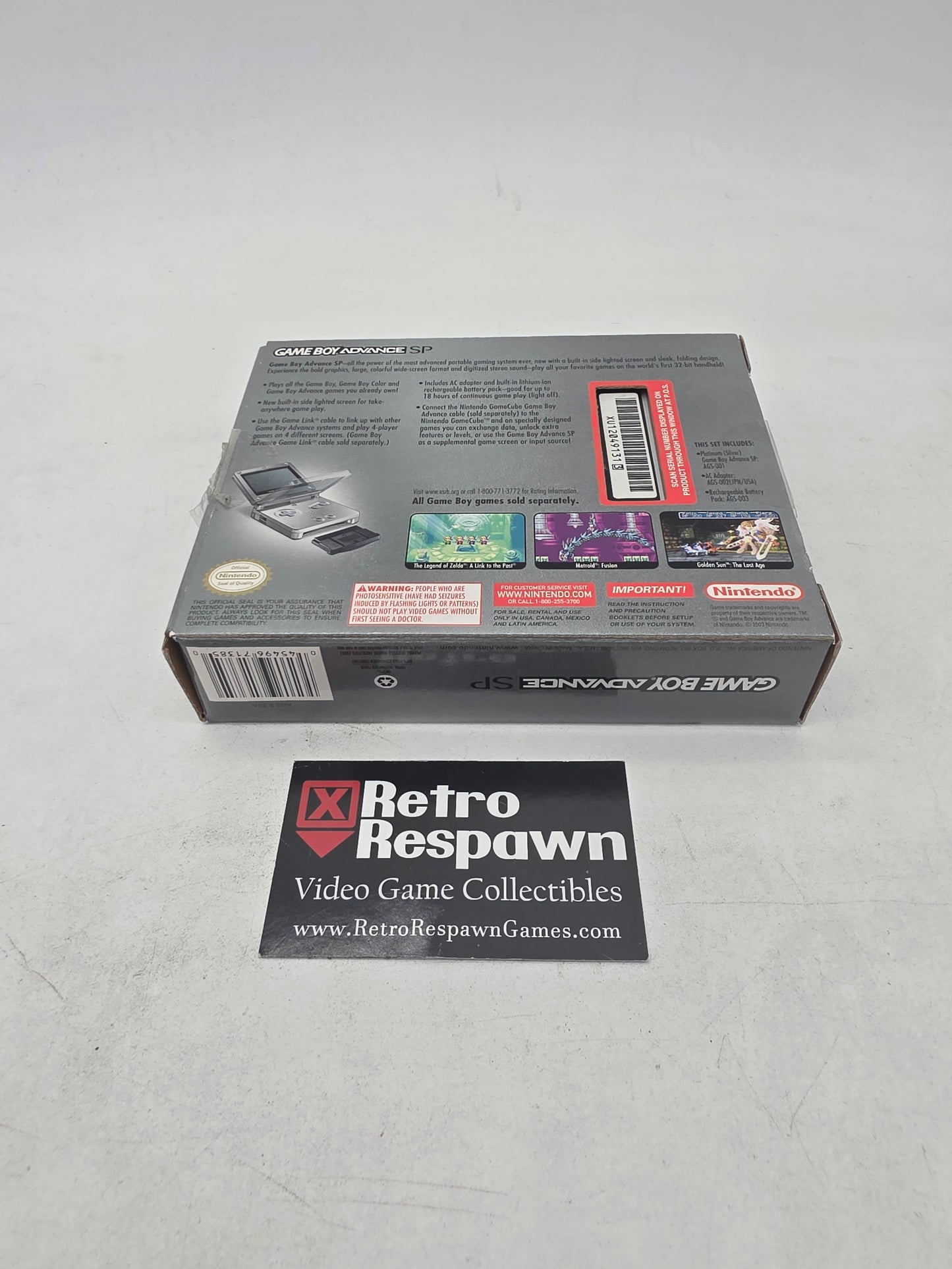 Platinum Gameboy Advance SP - GameBoy Advance (Complete)