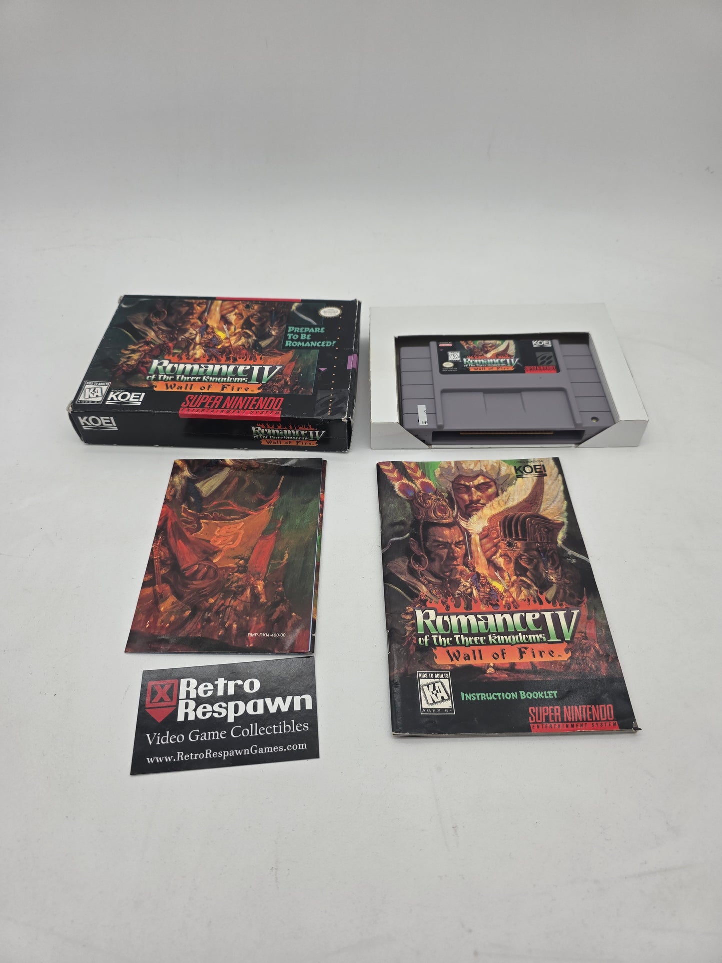 Romance of the Three Kingdoms IV Wall of Fire - Super Nintendo (Complete)