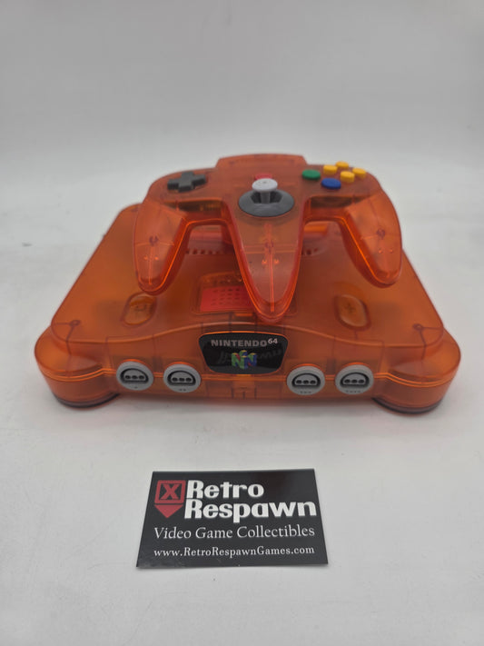 Fire Orange Controller - Nintendo 64 (Console, Controller, all the wires + Expansion Pack)