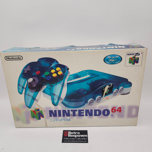 Clear White & Blue Nintendo 64 System - JP Nintendo 64 (Complete)