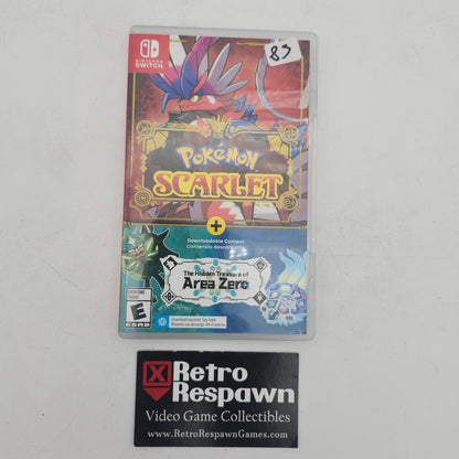 Pokemon Scarlet + The Hidden Treasure of Area Zero - Nintendo Switch (Complete)