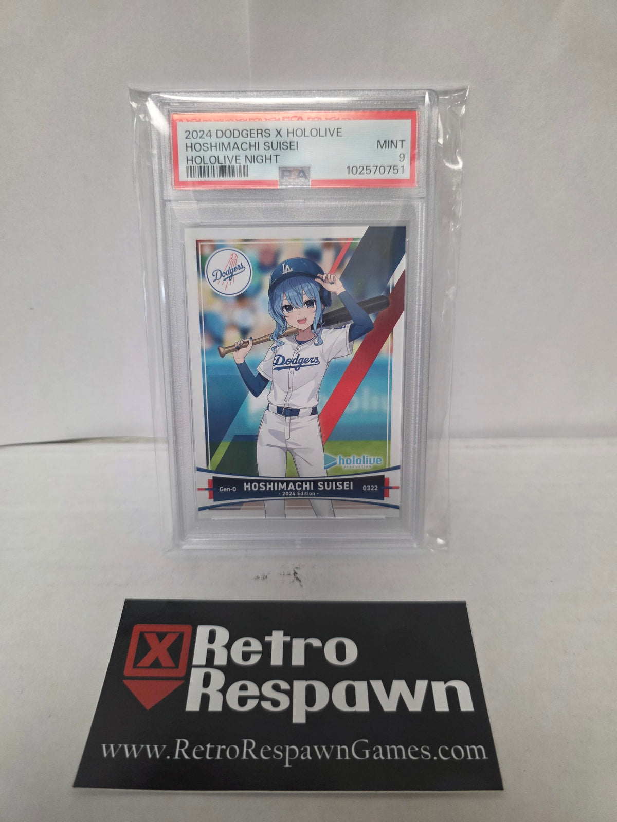 Dodgers Baseball X Hololive - Hoshimachi Suisei - TCG (Graded PSA 9 Mint)