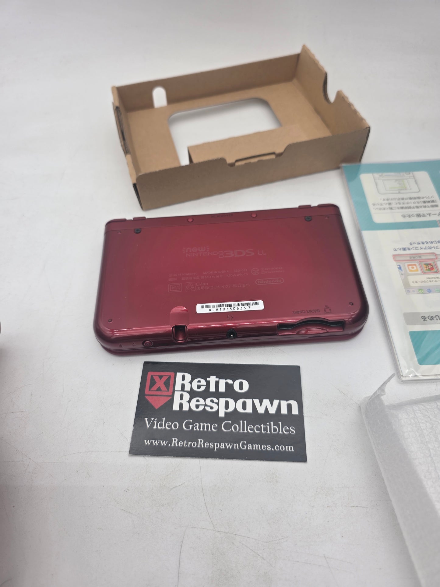 Custom Firmware Top IPS Metallic Red New Nintendo 3DS LL - JP Nintendo 3DS (Complete)