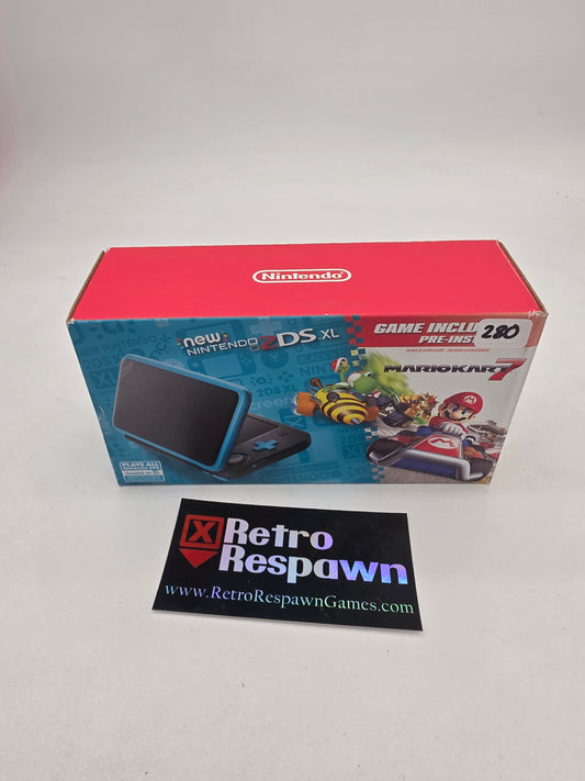 New Nintendo 2DS XL Black & Turquoise [Mario Kart 7 Bundle] - Nintendo 3DS (Complete)